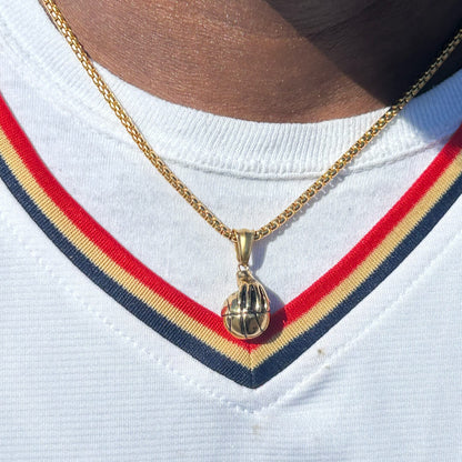Hand Palming Basketball Pendant and Chain Necklace - Sportzzheads