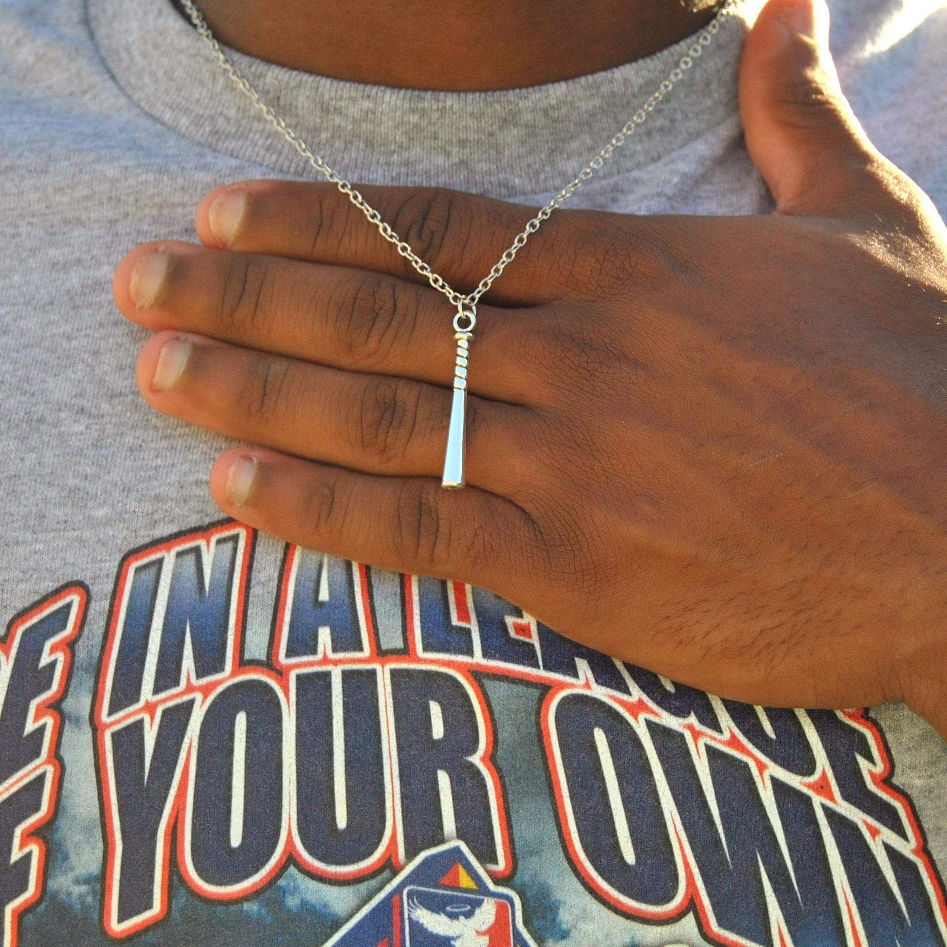 Baseball Bat Pendant and Chain Necklace - Sportzzheads