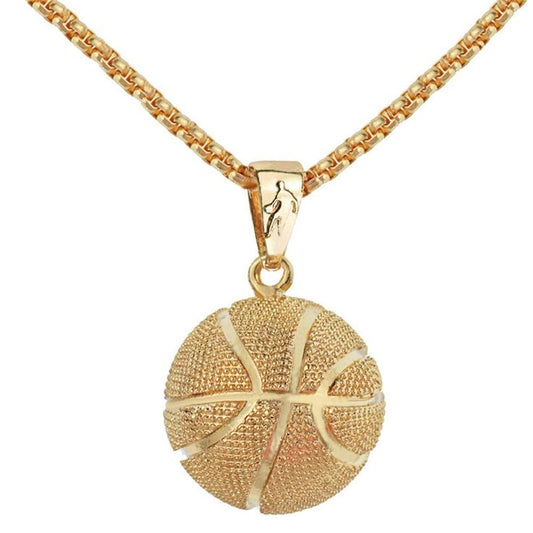 3D Basketball Pendant and Chain Necklace