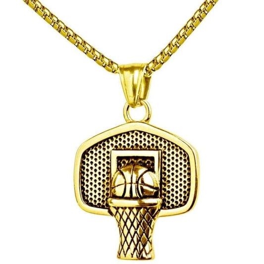 Basketball Goal Pendant and Chain Necklace - Sportzzheads